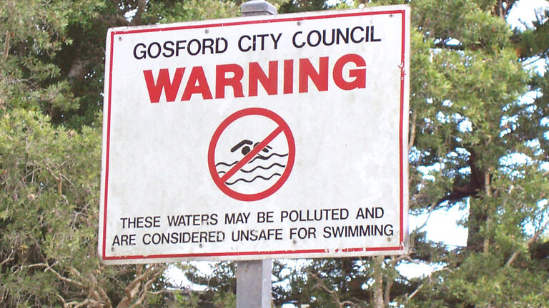Gosford sign no swimming