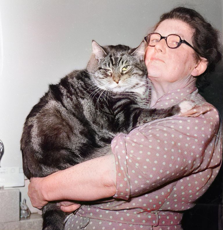 Kathleen Cameron with her pet cat