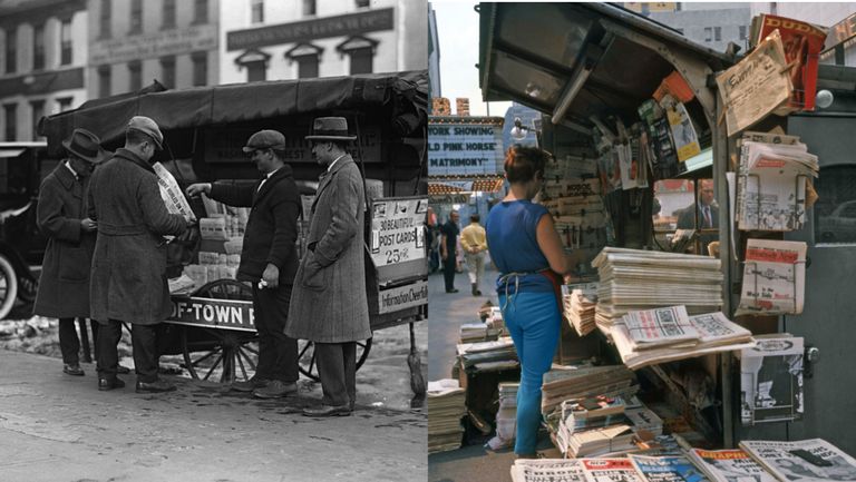 https://www.gettyimages.co.uk/detail/news-photo/new-yorkers-visit-a-newsstand-in-a-morning-ritual-of-news-photo/90003160?phrase=New%20York%20News%20stand&adppopup=true  / https://www.gettyimages.co.uk/detail/news-photo/new-york-city-a-female-newspaper-vendor-stands-in-front-of-news-photo/977675000?phrase=New%20York%20News%20stand&adppopup=true