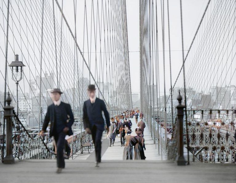 https://www.gettyimages.co.uk/detail/news-photo/pedestrians-walking-across-brooklyn-bridge-new-york-city-news-photo/929109910?phrase=New%20York%20City%20cityscape