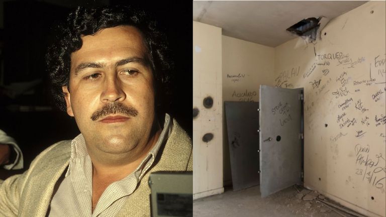 https://www.gettyimages.co.uk/detail/news-photo/pablo-escobar-the-godfather-of-the-medellin-cartel-in-news-photo/108556393?adppopup=true /  https://www.gettyimages.co.uk/detail/news-photo/penthouse-home-of-pablo-escobar-vault-located-in-the-news-photo/1150491480?adppopup=true